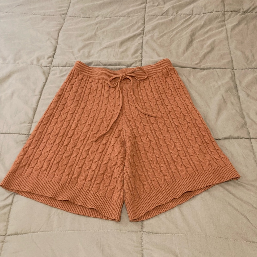 Roolee Knit Sweater Shorts Warm Brown